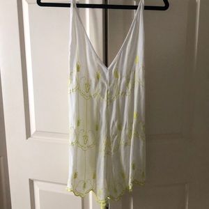 Free People White/Yellow lace romper